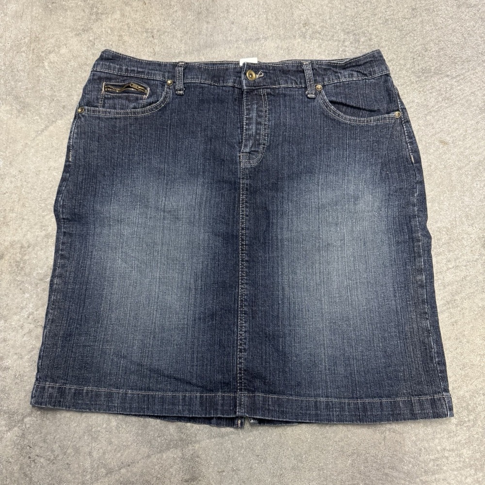 Sonoma Goods For Life Denim Skirt Womens Size 14 Dark Wash Indigo Straight